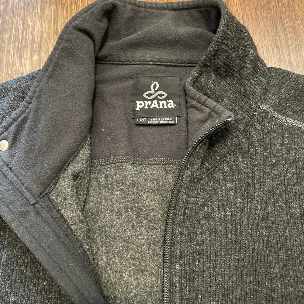 Prana Charcoal Zip-Up Barclay Jacket -- Large